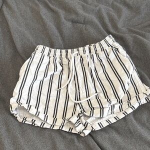 Forever 21 Black and White Striped Athletic Shorts